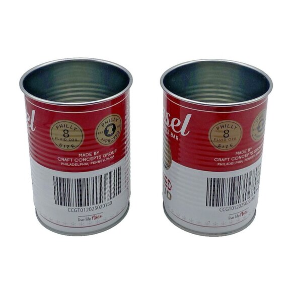 Christmas Barware Tumblers Tinsel Philadelphia Bar Metal Cups Lot of 2 HTF - Picture 4 of 15